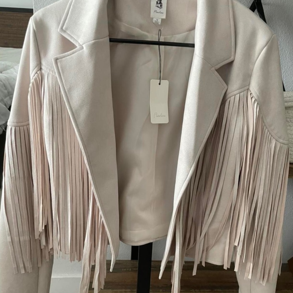 Faux Suede fringe jacket
